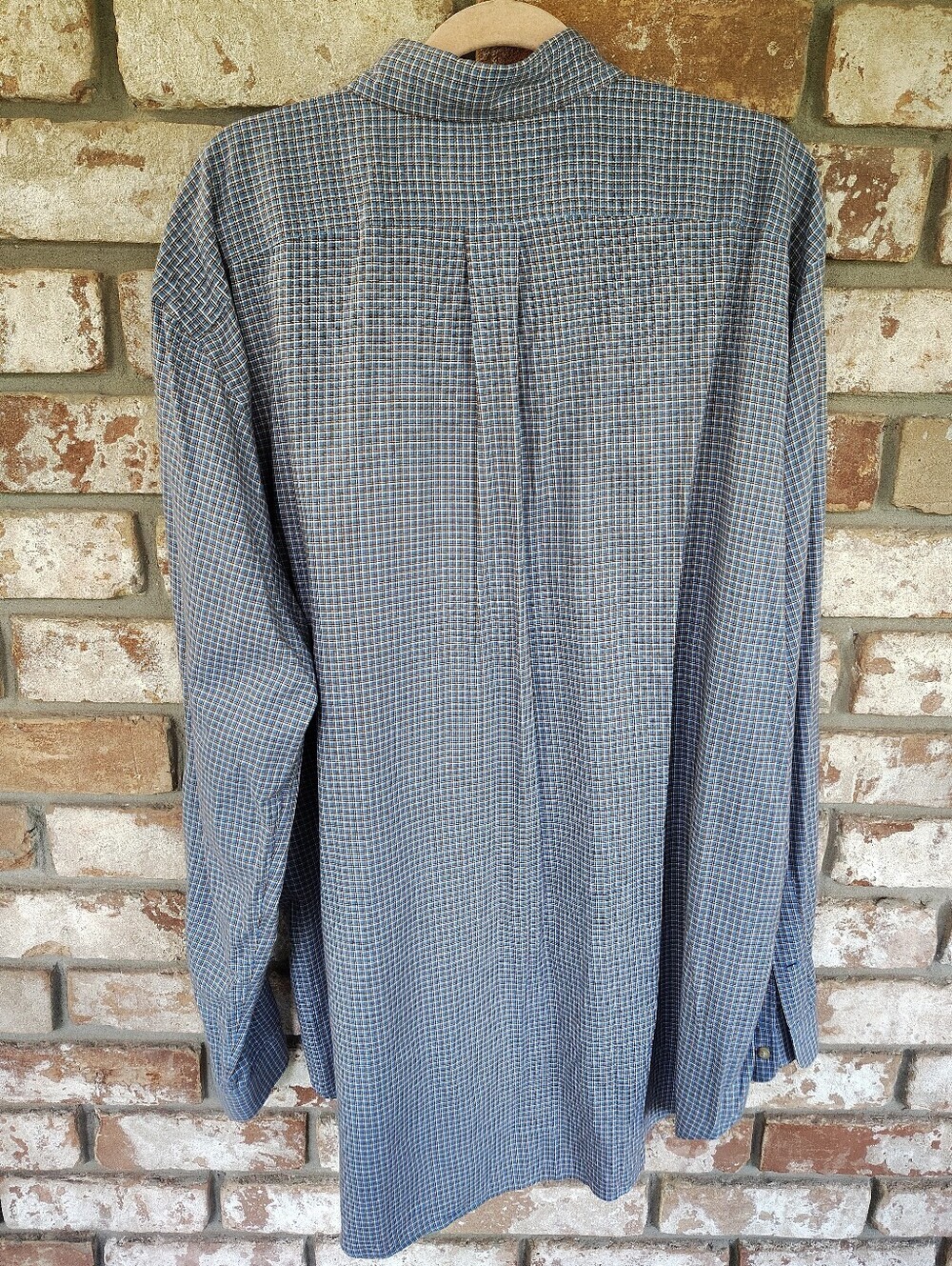 Ralph Lauren Men's Blue & Brown Plaid Long Sleeve Button Up Shirt XL Tall Casual - Picture 7 of 7